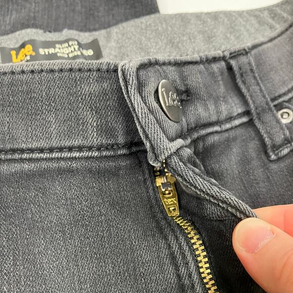 Lee | Straight Leg Jeans Black Denim Straight Leg Slim Fit Mid Rise Womens 12P - Picture 2 of 9